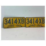 PAIR OF OHIO 1960 LICENSE PLATES