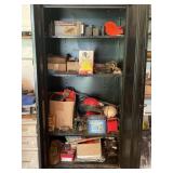 METAL 2 DOOR GARAGE CABINET WITH CONTENTS - CHAIN