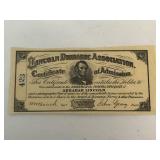 LINCOLN DIORAMIC ASSOCIATION TICKET TO ABRAHAM