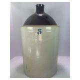 5 GALLON PRIMITIVE STONEWARE CROCK JUG