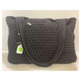 THE SAK BLACK KNITTED HANDBAG
