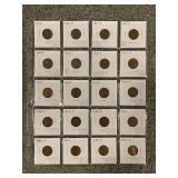 (20) LINCOLN CENTS 1912 -1952