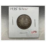 1935 CANADIAN SILVER QUARTER
