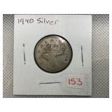 1940 CANADIAN SILVER QUARTER