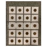 (20) LINCOLN CENTS 1909 -1939