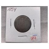 1854 SEATED QUARTER