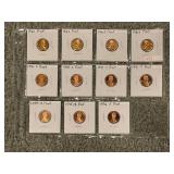 (11) LINCOLN CENT PROOFS 1961-1996