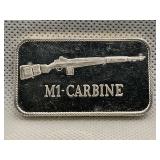 M1-CARBINE ONE TROY OUNCE .999 FINE SILVER BAR