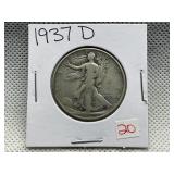 1937 D WALKING LIBERTY HALF DOLLAR