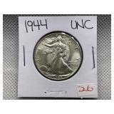 1944 WALKING LIBERTY HALF DOLLAR UNC
