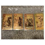 LOT OF (4) GOLD BACK NOTES - 1/1000TH & 1/2000TH
