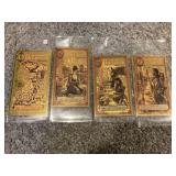 LOT OF (4) GOLD BACK NOTES - 1/1000TH & 1/2000TH