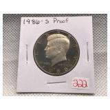 1986-S KENNEDY HALF DOLLAR PROOF