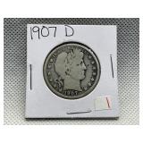 1907 D BARBER HALF DOLLAR