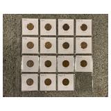 (15) LINCOLN CENTS 1913 -1920