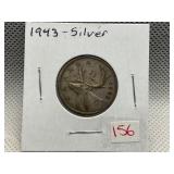 1943 CANADIAN SILVER QUARTER