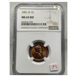1951-D NGC MS65 RD LINCOLN CENT