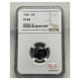 1956 NGC PF68 ROOSEVELT SILVER DIME