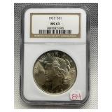 1923 NGC MS63 PEACE DOLLAR