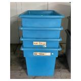 LOT OF 4 PLASTIC TOTES - 39" X 26" X 28" - GREAT