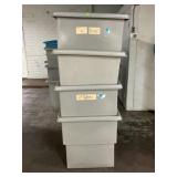 LOT OF 4 PLASTIC TOTES - 39" X 26" X 28" - GREAT