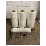 4 ROLLS OF SHRINK WRAP WITH DISPENSER
