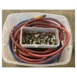 TOTE FULL OF AIR HOSE AN AIR LINE CONNECTORS