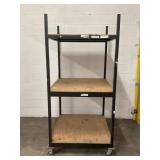 ROLL AROUND STEEL SHELVING RACK - 40" X 38" X 80"