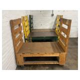 LOT OF 3 WOOD ROLL AROUND UTILITY CARTS - CART