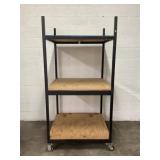 ROLL AROUND STEEL SHELVING RACK - 40" X 38" X 80"
