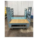 LOT OF 3 WOOD ROLL AROUND UTILITY CARTS - CART