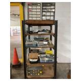 LARGE METAL STORAGE RACK WITH CONTENTS - NUTS,