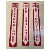 LOT OF 3 COMPOSITE FIRE EXTINGUISHER SIGNS - 4" X