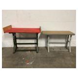 LOT OF 2 METAL COMMERCIAL SEWING MACHINE STANDS