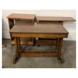 LOT OF 3 ROLL AROUND WOOD WORK CABINETS AND WOOD