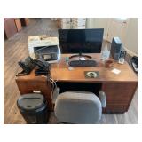 OFFICE DESK WITH LG 32" MONITOR, KEYBOARD, OFFICE
