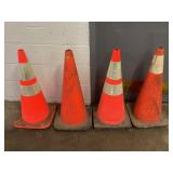 LOT OF 4 ORANGE TRAFFIC SAFETY CONES