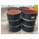 LOT OF 4 METAL BARRELS - GREAT FOR BURN BARRELS OR