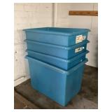 LOT OF 4 PLASTIC TOTES - 39" X 26" X 28" TALL -