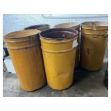 LOT OF 5 METAL BARRELS - GREAT FOR BURN BARRELS OR