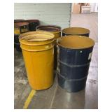 LOT OF 4 METAL BARRELS - GREAT FOR BURN BARRELS OR