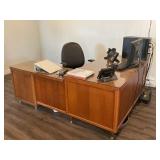 OFFICE DESK WITH DELL 20" MONITOR, IWATSU OFFICE