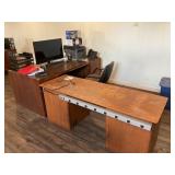 OFFICE DESK W/LG 32" MONITOR, BROTHER MFC-L2710DW