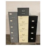 LOT OF 4 METAL FILING CABINETS
