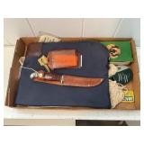 KINGFOLKS FIXED BLADE KNIFE WITH LEATHER SHEATH -