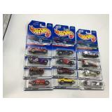 LOT OF 12 HOT WHEELS CARS IN ORIGINAL PACKAGE