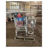 LOT OF 2 METAL SHOPPING CARTS WITH CONTENTS