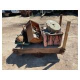 INDUSTRIAL WOOD PLATFORM CART W/CAST IRON WHEELS
