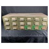 INDUSTRIAL 18 DRAWER METAL BOLT BIN - 34' X 17' X
