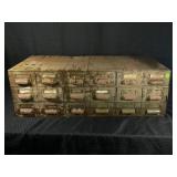 INDUSTRIAL 18 DRAWER METAL BOLT BIN - 34' X 17' X